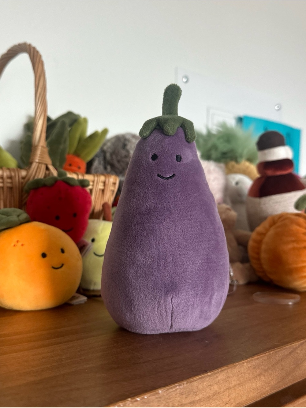 Jellycat Purple Eggplant Plush with Green Stem